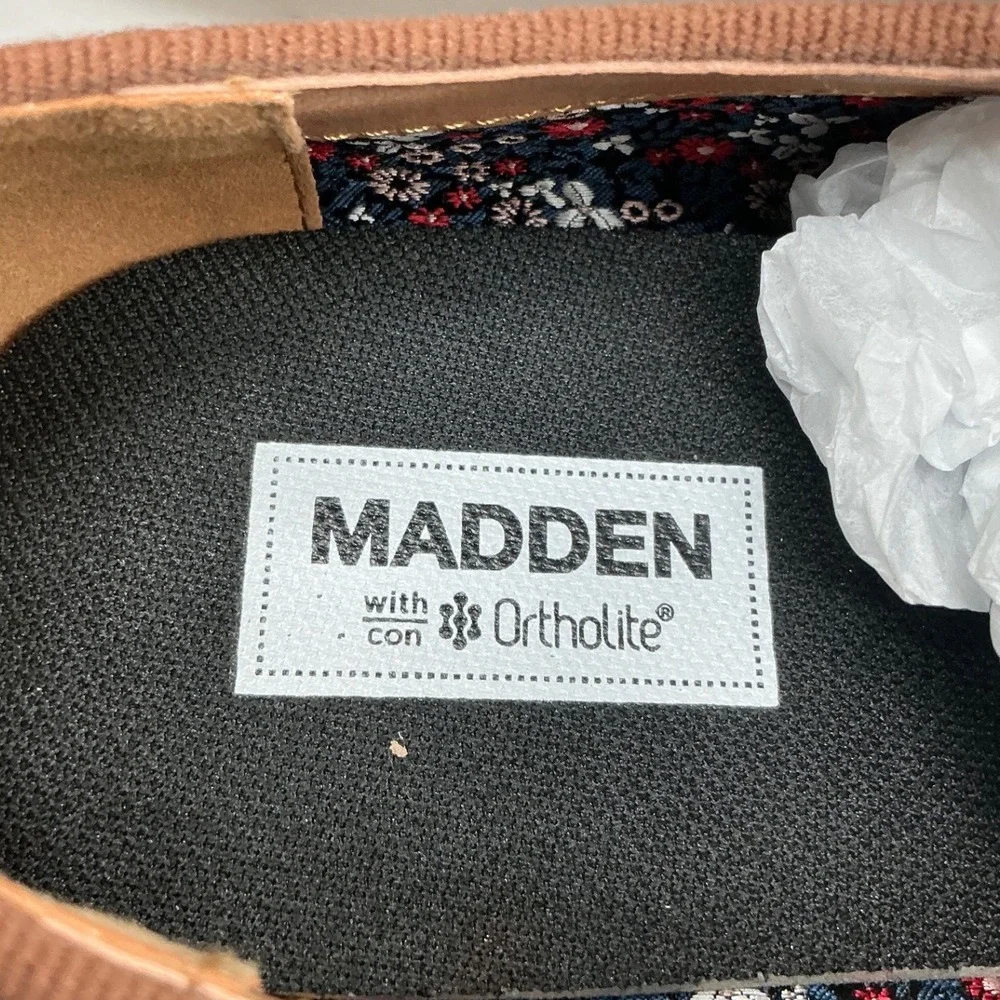 Madden Mens M-Eder Brown Derby Dress Shoes Brogue Detail Ortholite Size 8.5